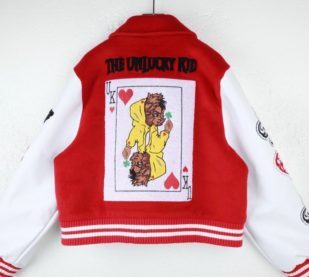 Ace of Hearts Varsity Jacket(cropped)